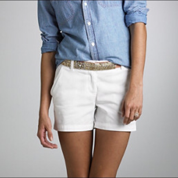 ladies white chino shorts